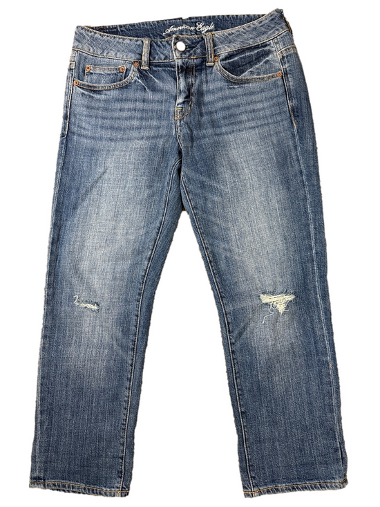American Eagle Outfitters Denim - American Eagle Light Blue Wash Boy Fit Distressed Denim Jeans SKU1555